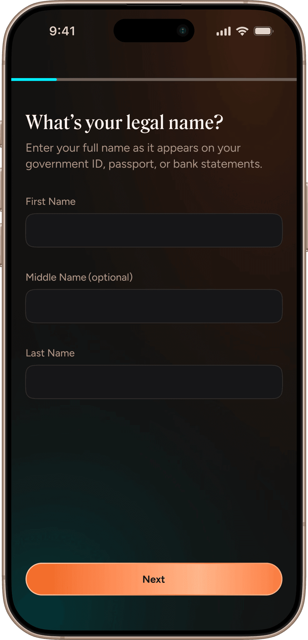 dub mobile app registration form